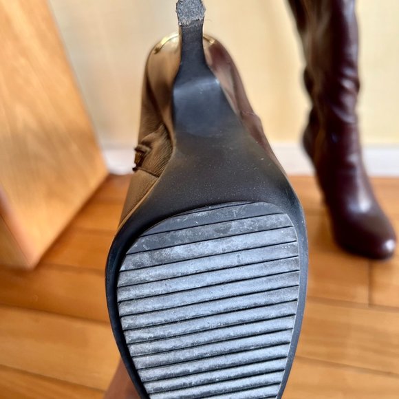 NWT MICHAEL KORS 'Webster' Coffee Scrunch Women's Nappa Leather Knee High Boots - Picture 8 of 10